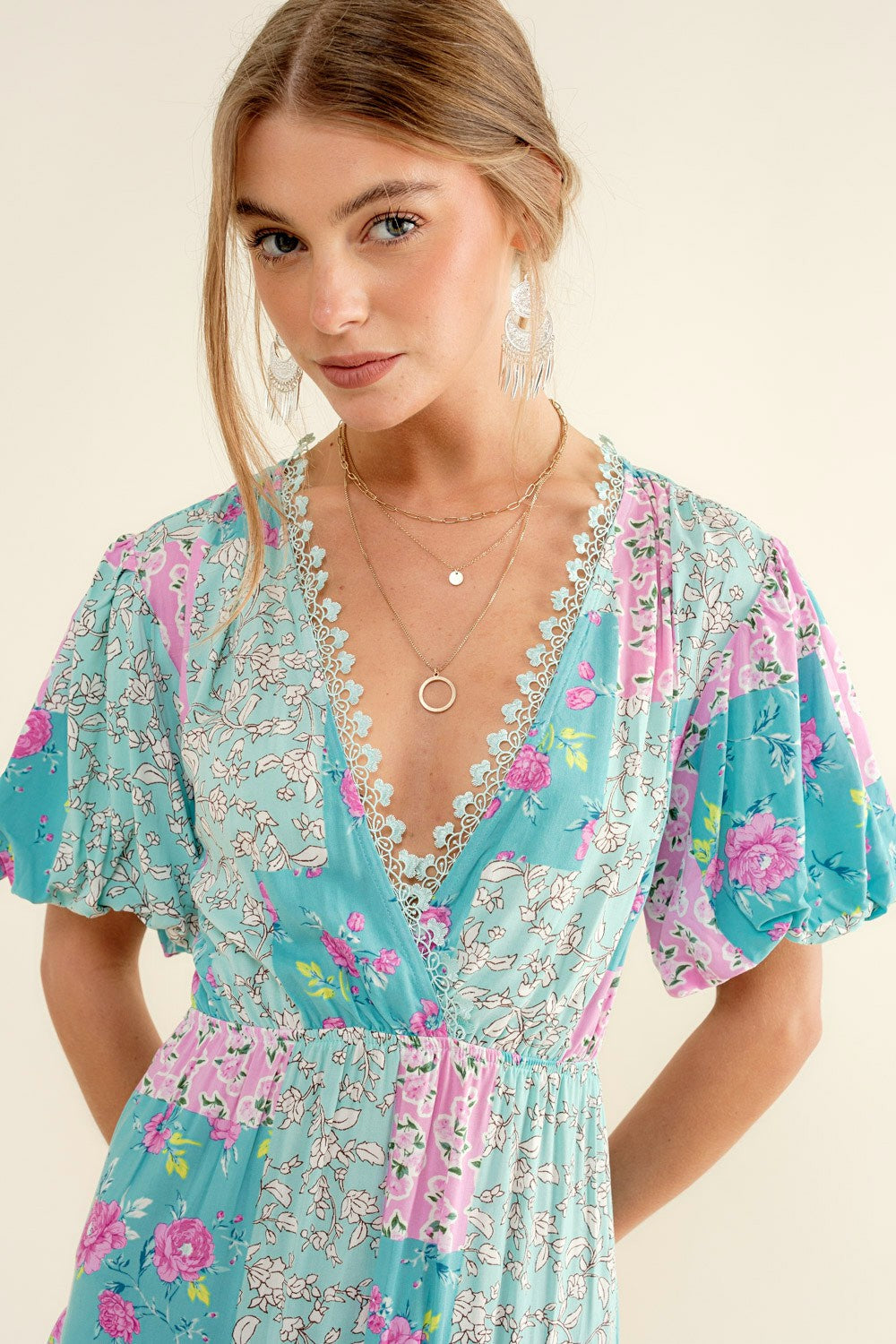Floral Scallop Embroidered Dress