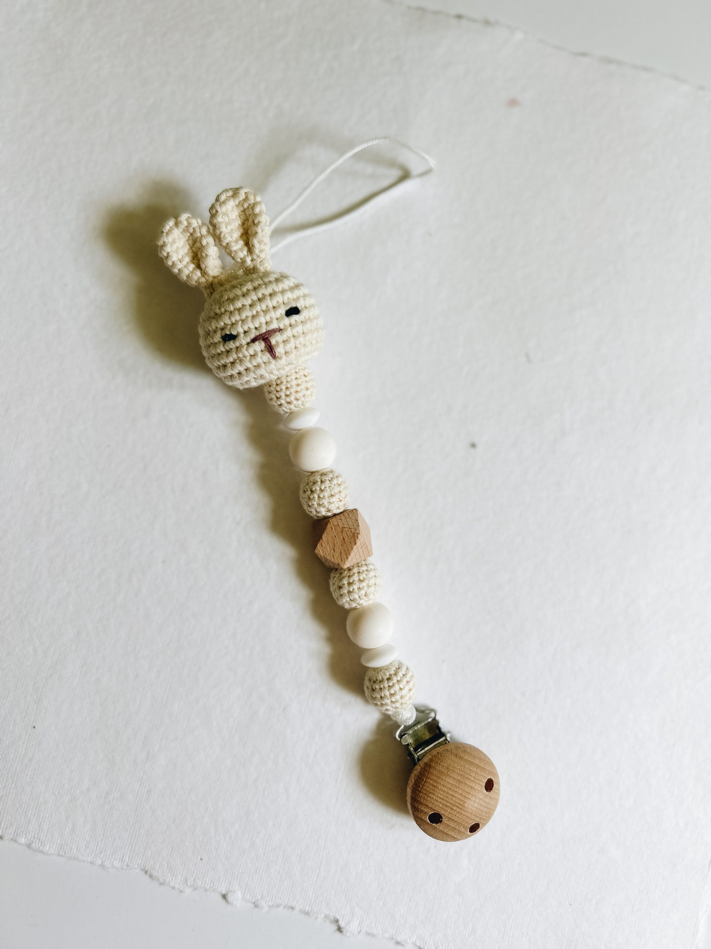 Crochet Bunny Pacifier Clip