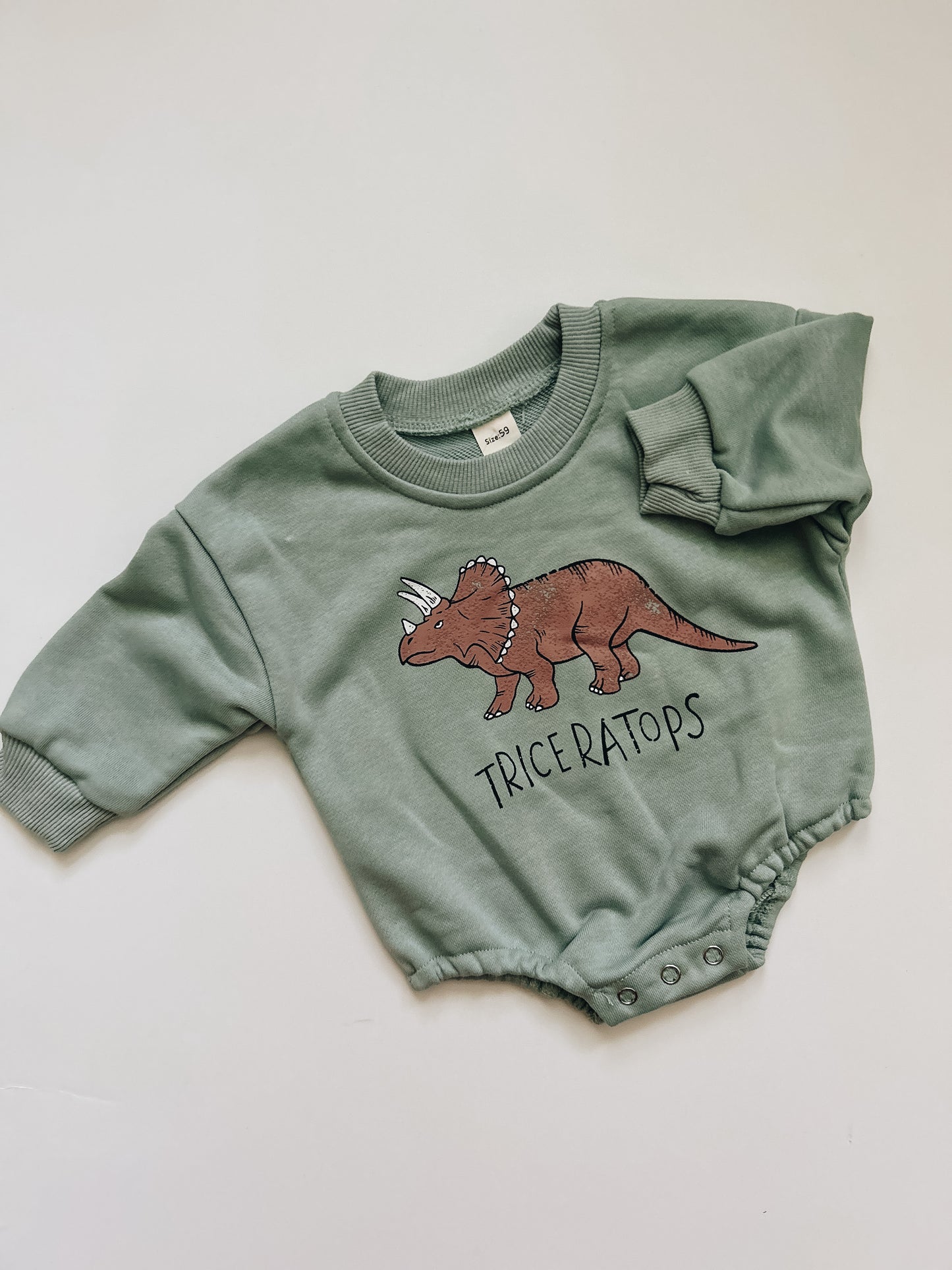 Triceratops Sweatshirt Romper