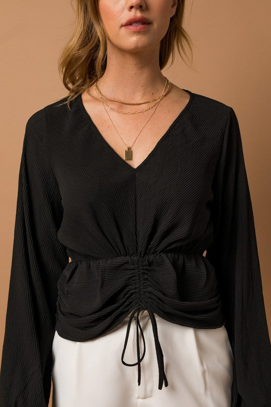 Ruched Pleated Blouse
