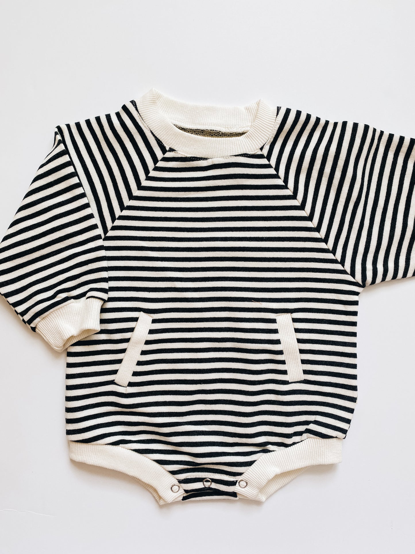 Striped Pocketed Bubble Romper