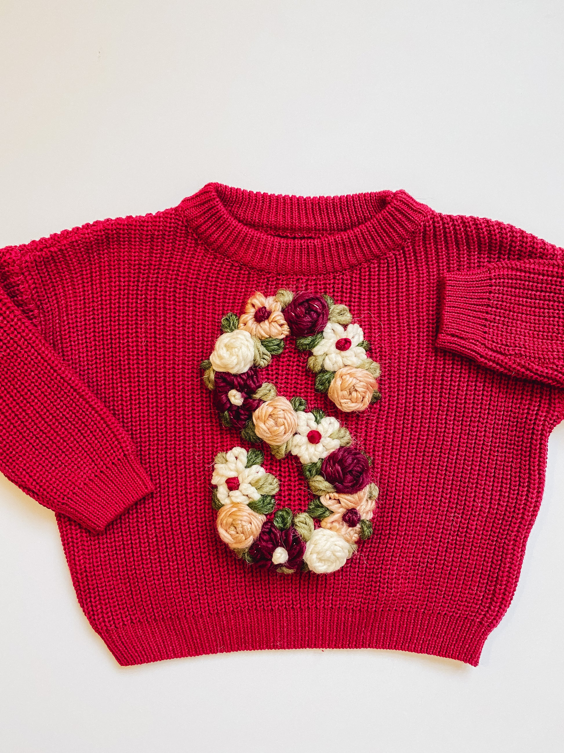 flower monogram sweater