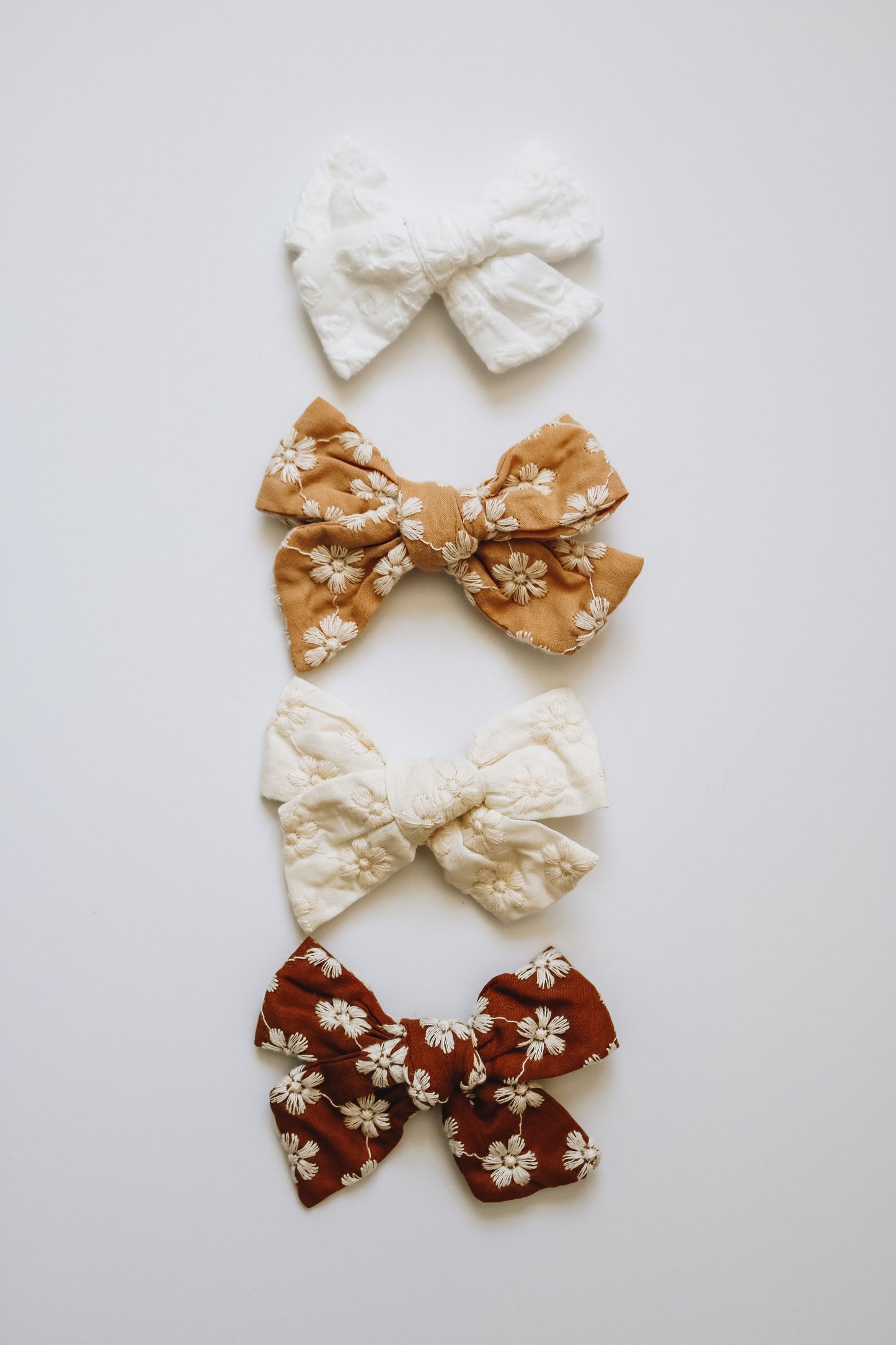 Embroidered Floral Bows