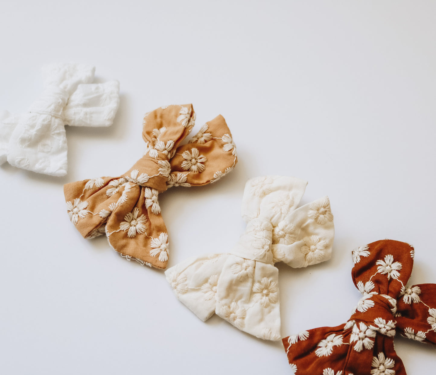 Embroidered Floral Bows